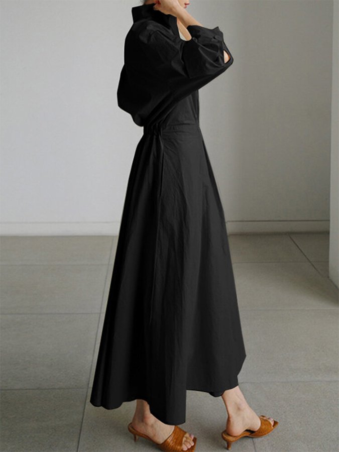 Brynn - Robe trapèze chic à col polo