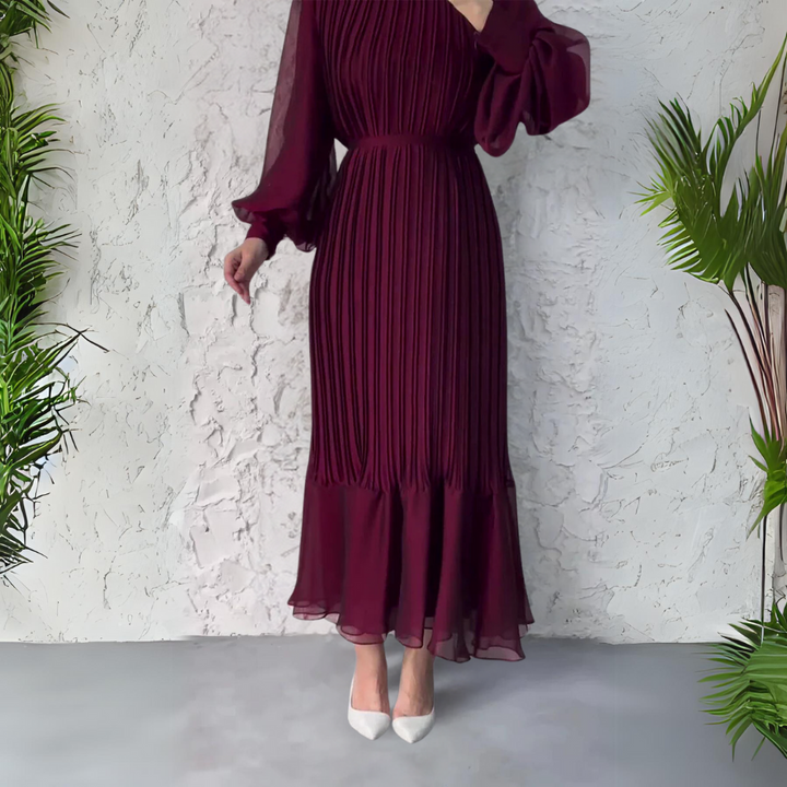 Cami - Robe de soirée chic à accents de maille style automne français