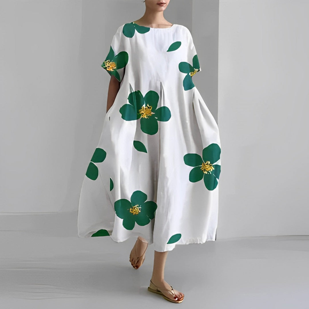 Daisy - Robe longue ample rétro à grandes poches