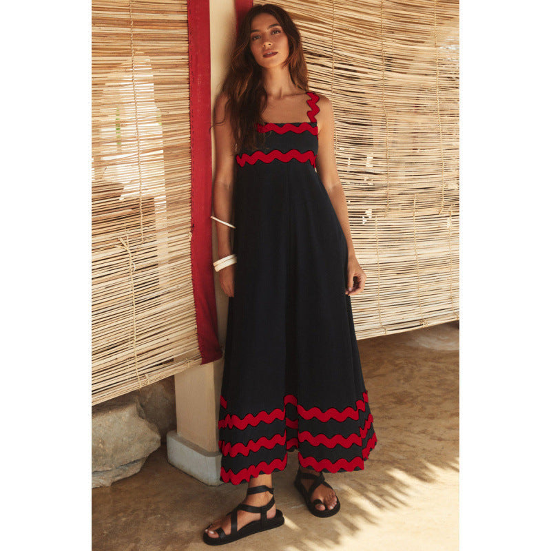 Wrenley - Robe longue bohème à col bateau