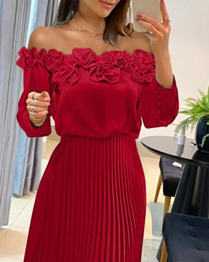 Carina | Superbe robe longue à épaules dénudées