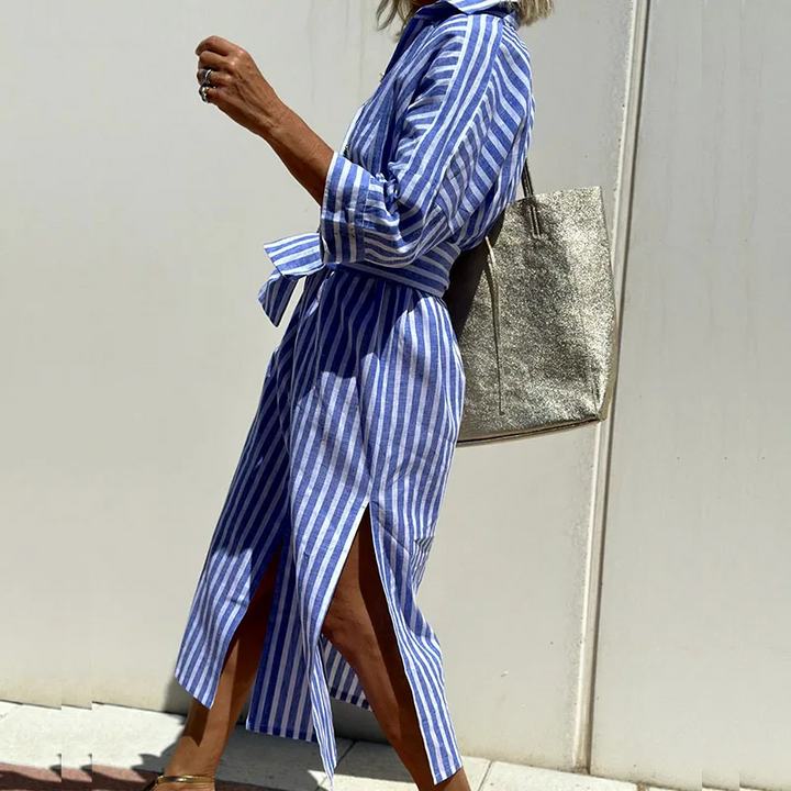 GRACE - Robe chemise élégante à rayures