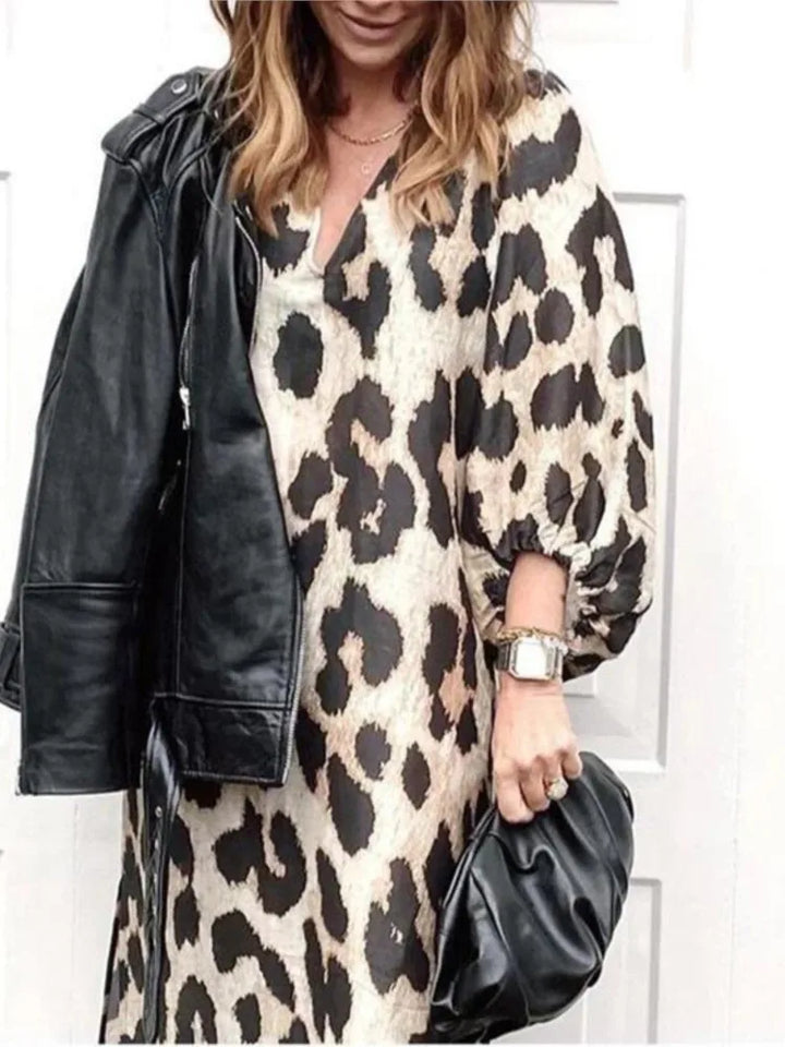 Lisa - Robe à imprimé léopard