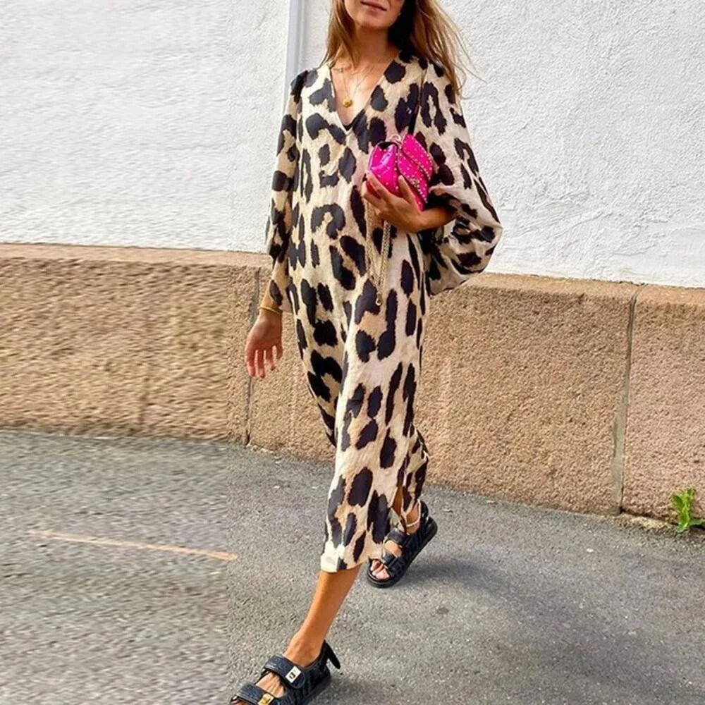 Lisa - Robe à imprimé léopard