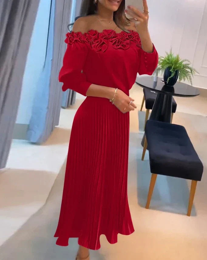 Carina | Superbe robe longue à épaules dénudées