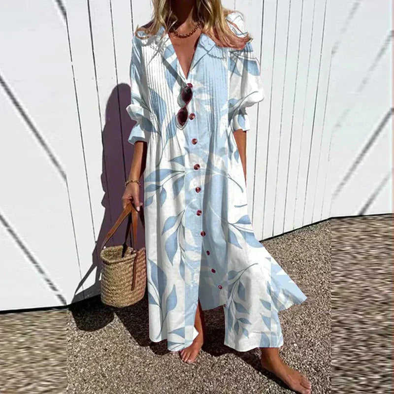 Cassidy - Robe longue à manches bouffantes style Boho Beauty 