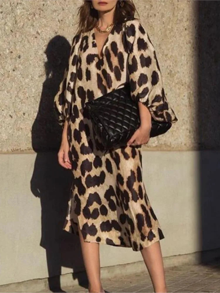 Lisa - Robe à imprimé léopard