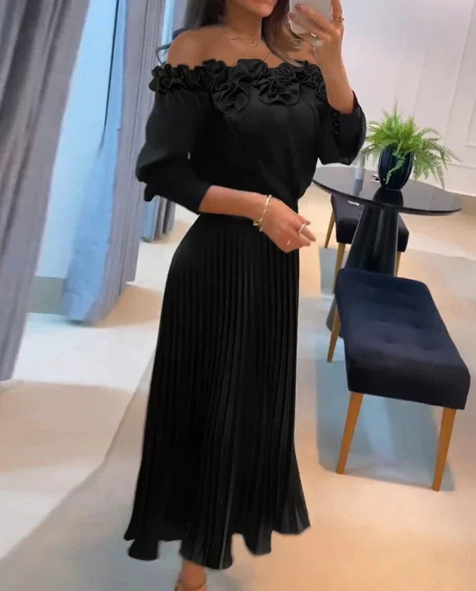 Carina | Superbe robe longue à épaules dénudées