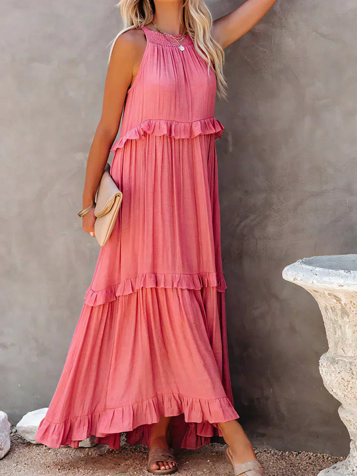 Emilia™ - Robe longue dos nu à volants