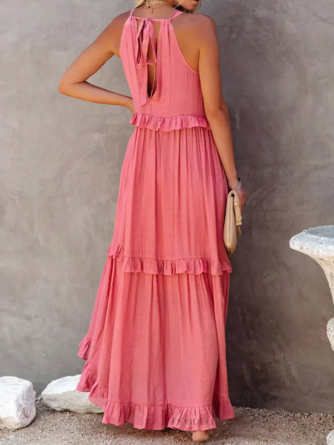 Emilia™ - Robe longue dos nu à volants