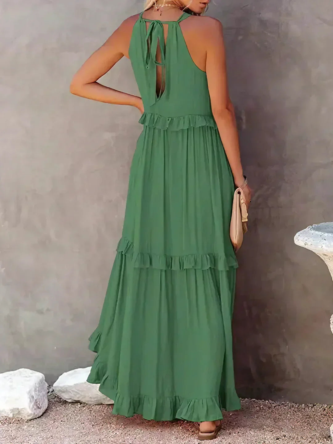 Emilia™ - Robe longue dos nu à volants
