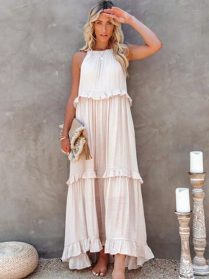 Emilia™ - Robe longue dos nu à volants