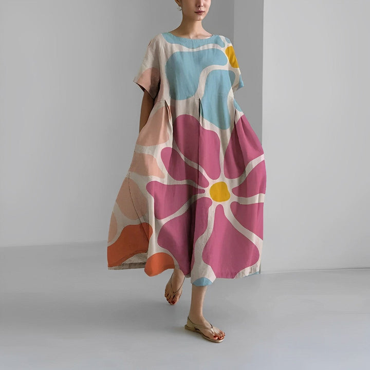 Daisy - Robe longue ample rétro à grandes poches