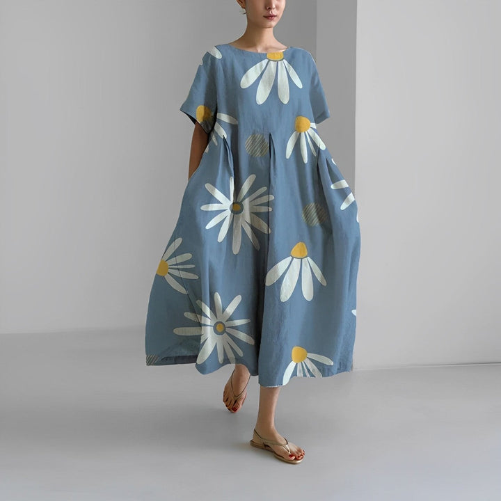 Daisy - Robe longue ample rétro à grandes poches